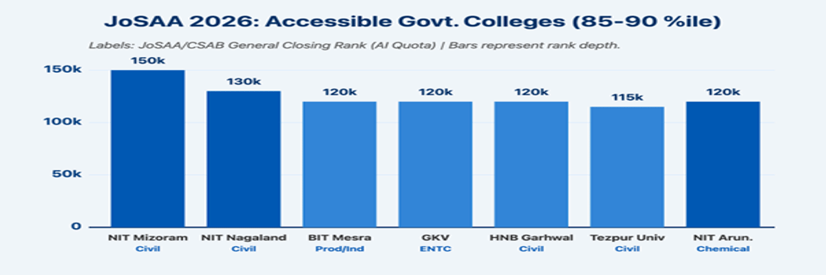 List of Government Colleges for 85-90 Percentile in JEE Main
