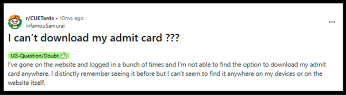CUET UG Admit Card Errors: How to Resolve?