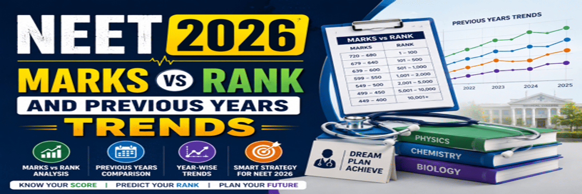 NEET 2026 Marks vs Rank and Previous Years' Trends