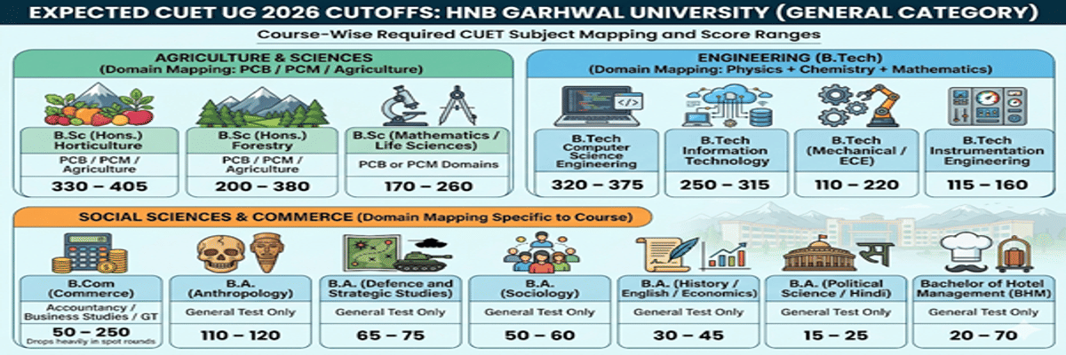 HNB Garhwal University, Srinagar Garhwal CUET Cutoff 2026