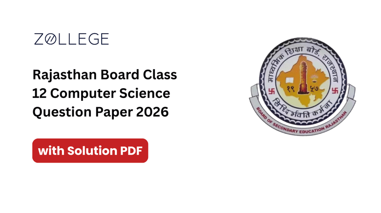 Rajasthan Board Class 12 Computer Science Question Paper 2026 with Solution Pdf