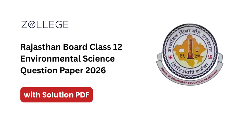 Rajasthan Board Class 12 Environmental Science Question Paper 2026 with Solution Pdf