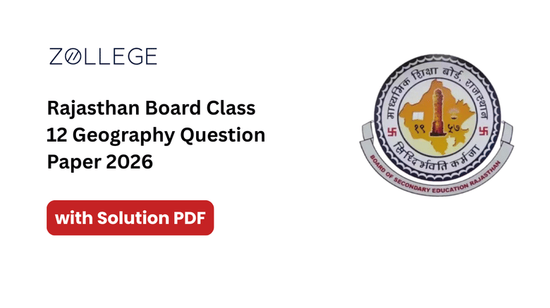 Rajasthan Board Class 12 Geography Question Paper 2026 with Solution Pdf