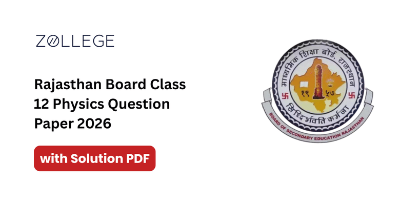 Rajasthan Board Class 12 Physics Question Paper 2026 with Solution Pdf