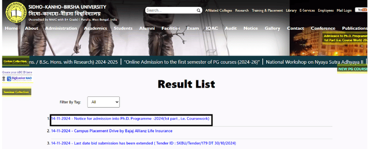 Result Notice