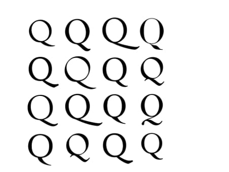 write the letter Q in the image