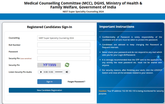 NEET SS Counselling 2025