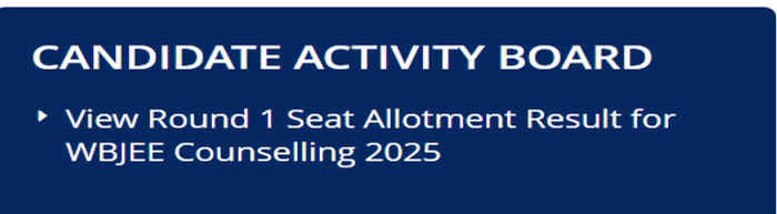 WBJEE counselling 2025 round 1 seat allotment out