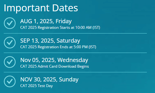 CAT 2025 dates