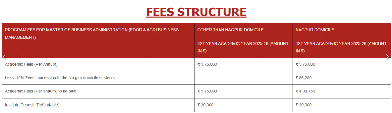 SIBM Nagpur MBA(FABM) Fees