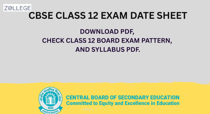 CBSE Class 12 2026 Datesheet