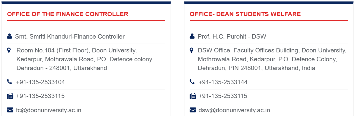 Doon University Contacts
