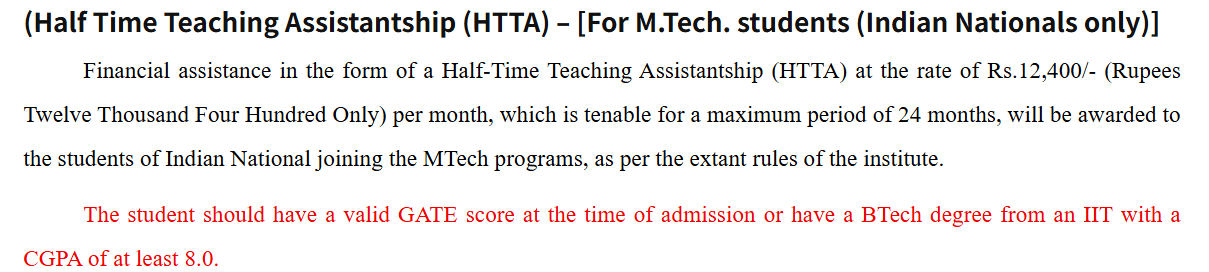 IIT Palakkad M.Tech Scholarship