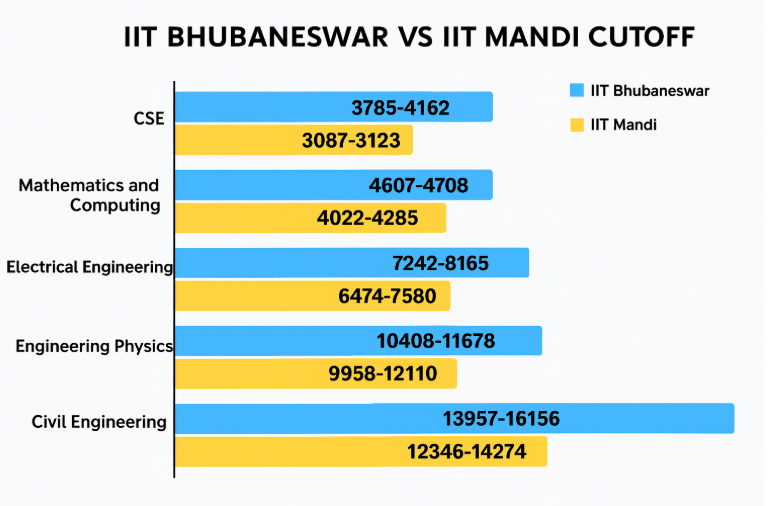 IIT Bhubaneswar vs IIT Mandi JEE Advanced Cutoff