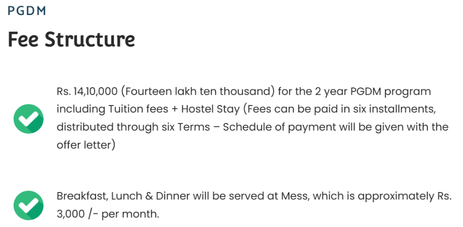 SDMIMD PGDM Fees