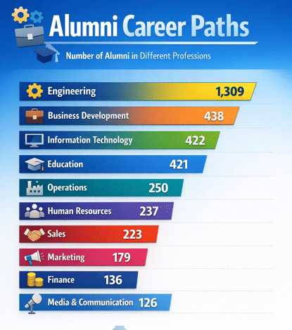 Medi Caps University Professions-wise Alumni Stats 2025