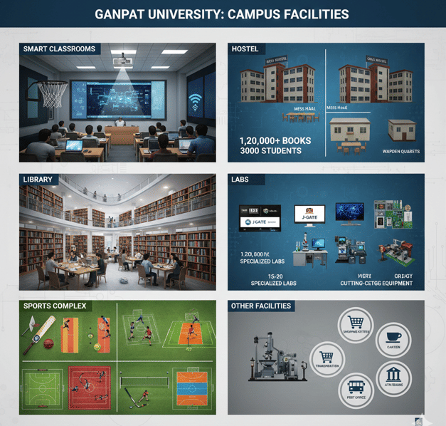 Ganpat University Campus Facilities