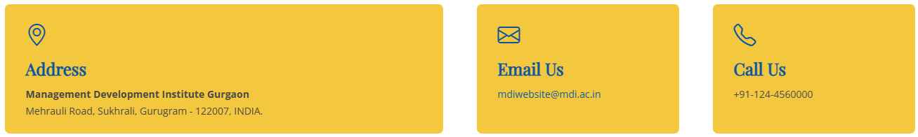 MDI Gurgaon Contacts