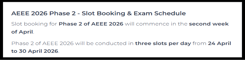 AEEE Exam Dates