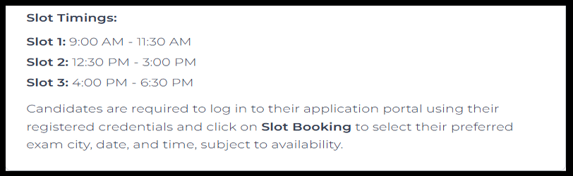 AEEE Slot Timings