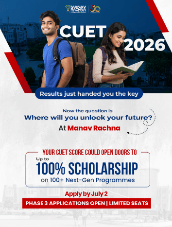 Manav Rachna Offers Up to 100% CUET Scholarship for Phase 3 Admissions; Apply by July 2
