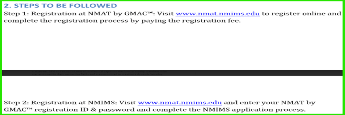 NMIMS NMAT registration steps 2026