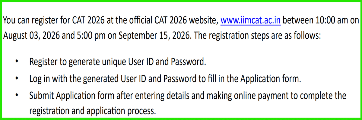 steps to register for CAT 2026