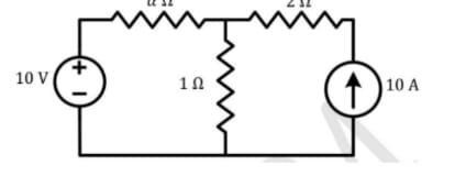 power delivered by the 10 V source in watts is: