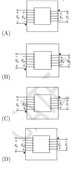 voltage polarities in a single-phase two winding transformer