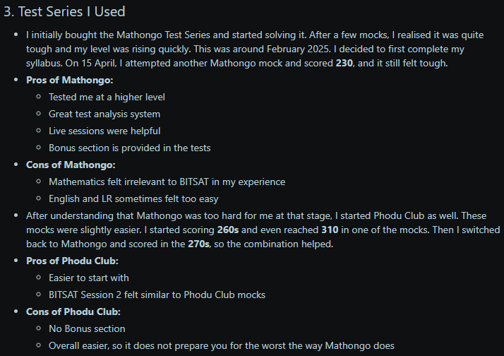 Reddit user talks about best BITSAT mocks