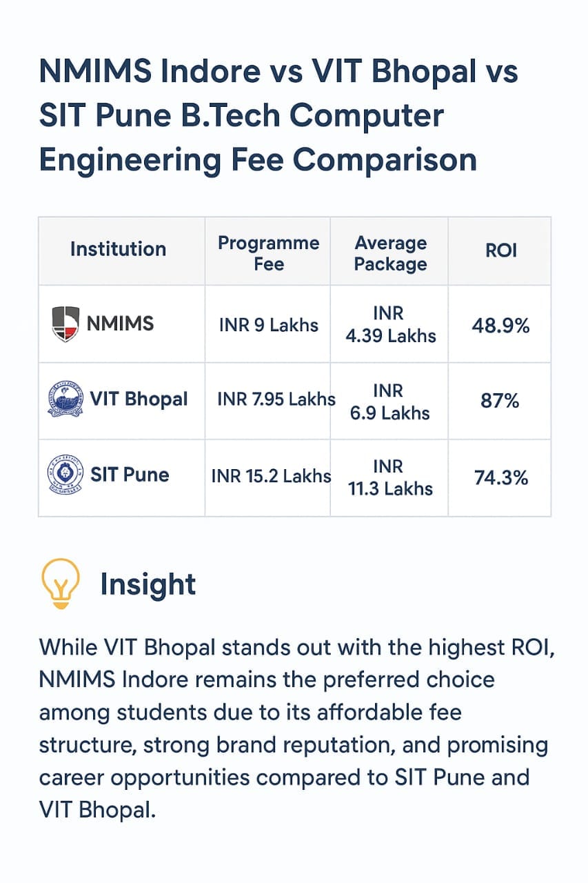NMIMS Indore vs VIT Bhopal vs SIT Pune