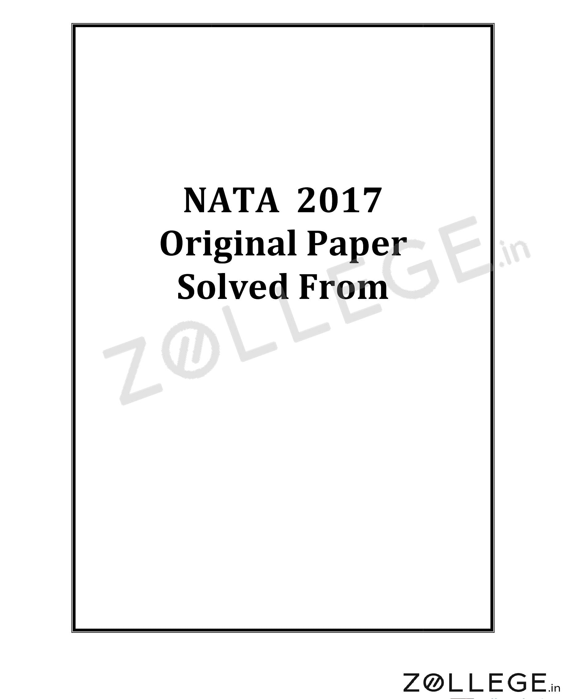 NATA 2017 Question Paper with Answer Key PDF for Aptitude Maths