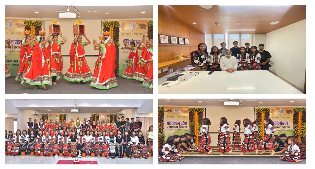 Parul University Students Celebrate Arunachal Pradesh and Mizoram Foundation Day at Gujarat Raj Bhavan