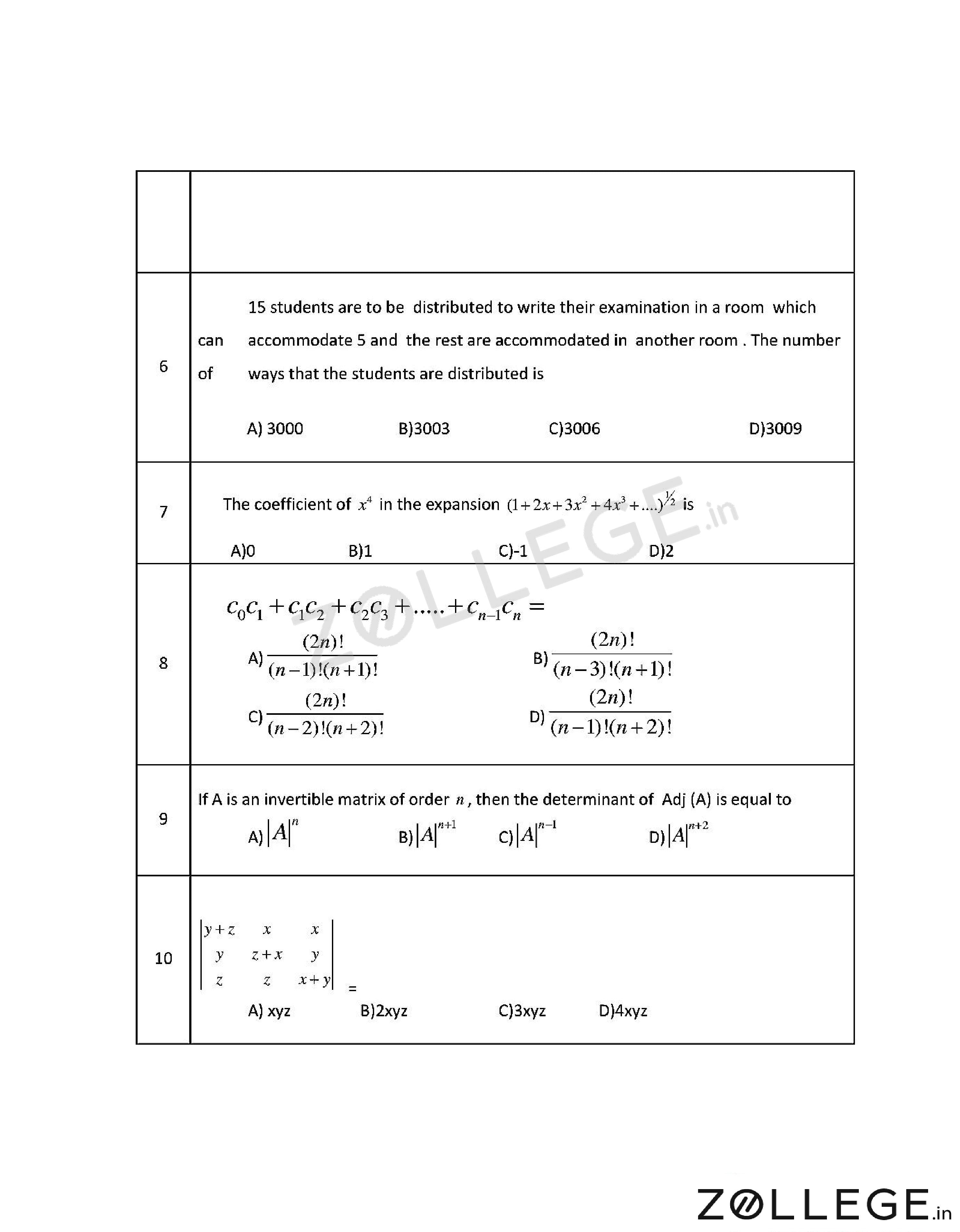 OJEE 2017 Question Paper with Answer Key PDF for B.Tech Lateral