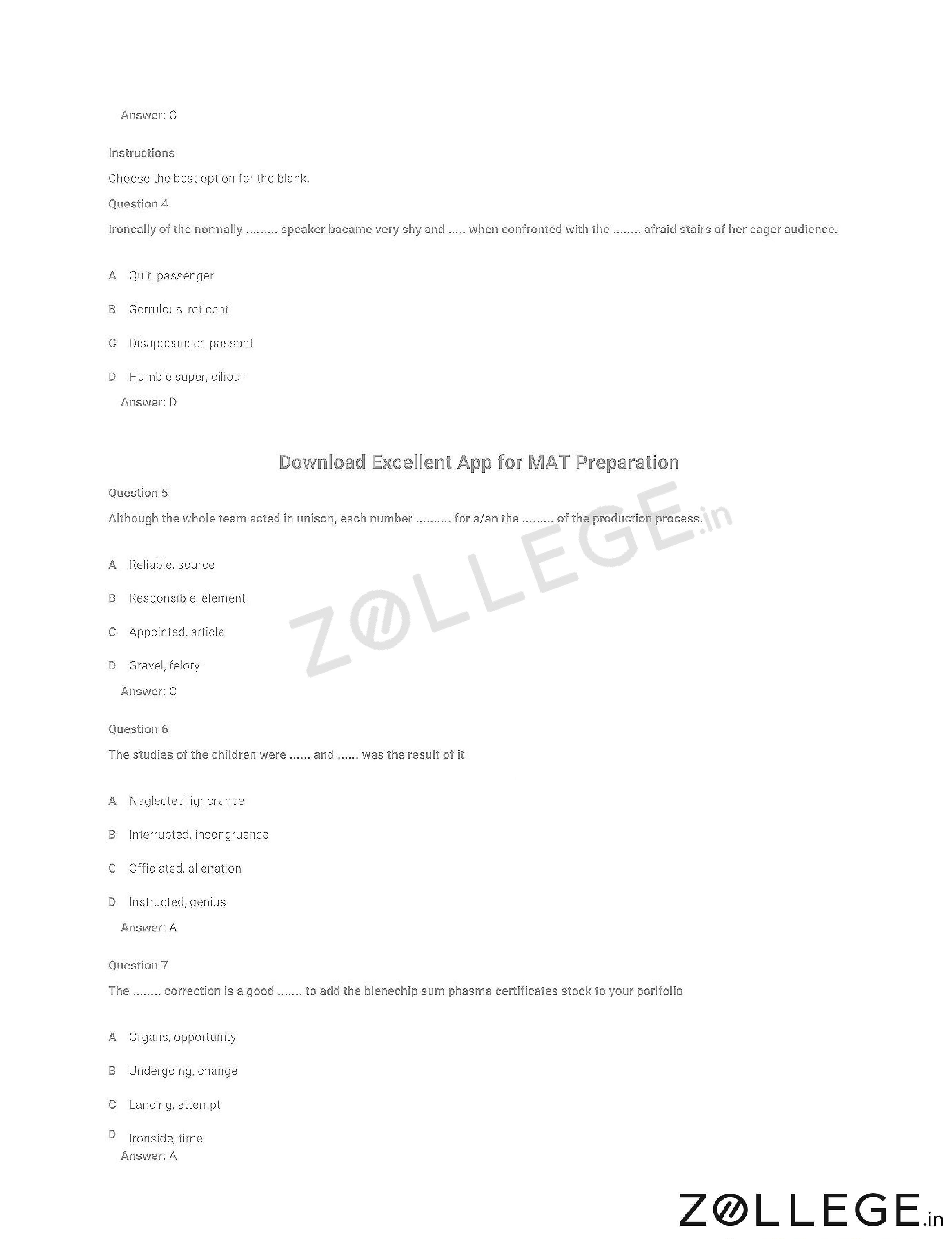 MAT 2013 Question Paper with Answer Key PDF