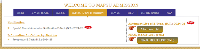 Admission Notification