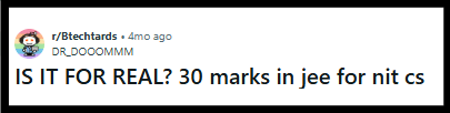 only 30 marks are required for NIT in JEE Main