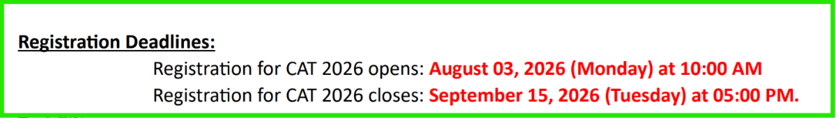 Last Date for CAT 2026 Registration