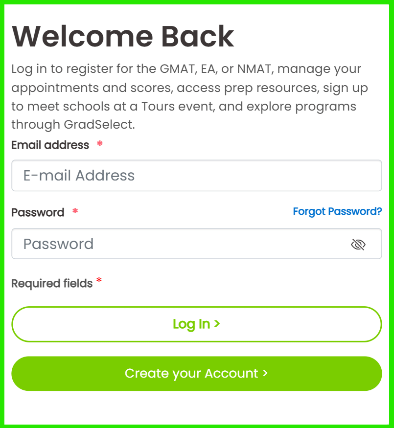 How to Create NMAT 2026 Login Credentials