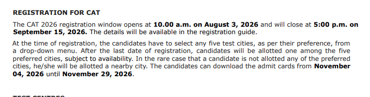 CAT 2026 Registration- Eligibility Criteria