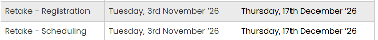 NMAT 2026 Retake Dates