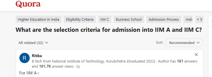 IIM Shortlist Criteria-Quora